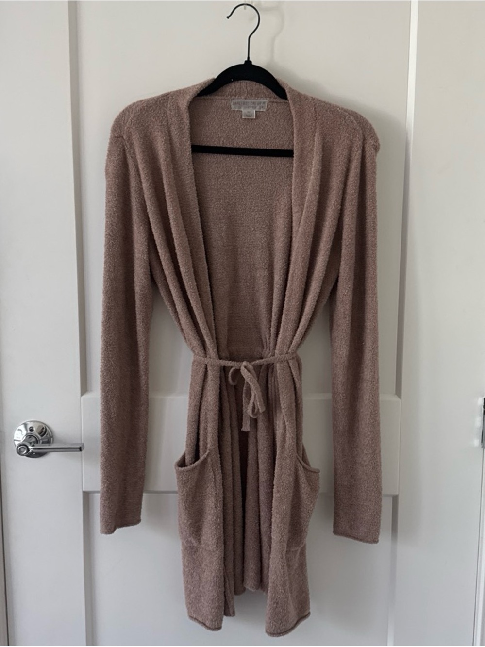 Barefoot Dreams Open-Front Belted Cardigan - Mauve Taupe